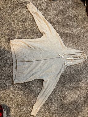 aerie Light Beige Zip Hoodie